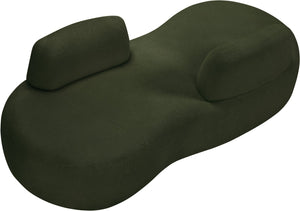 Meridian Furniture Argyle Reversible Chaise Lounge Sofa with Plush Upholstery for Modern Living Room Comfort Green Faux Shearling Teddy Fabric 629Green-Chaise