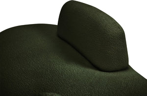 Meridian Furniture Argyle Reversible Chaise Lounge Sofa with Plush Upholstery for Modern Living Room Comfort Green Faux Shearling Teddy Fabric 629Green-Chaise