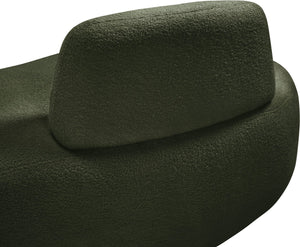 Meridian Furniture Argyle Reversible Chaise Lounge Sofa with Plush Upholstery for Modern Living Room Comfort Green Faux Shearling Teddy Fabric 629Green-Chaise