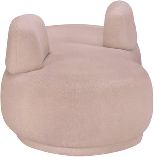 Meridian Furniture Argyle Reversible Chaise Lounge Sofa with Plush Upholstery for Modern Living Room Comfort Pink Faux Shearling Teddy Fabric 629Pink-Chaise