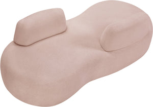 Meridian Furniture Argyle Reversible Chaise Lounge Sofa with Plush Upholstery for Modern Living Room Comfort Pink Faux Shearling Teddy Fabric 629Pink-Chaise