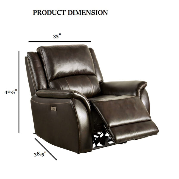 English Elm Transitional Multi-Function Glider Recliner with Channel Back, Cup Holders, Hidden Storage, Upholstered Comfort Espresso 44 L x 35 W x 30 H B2741P387644