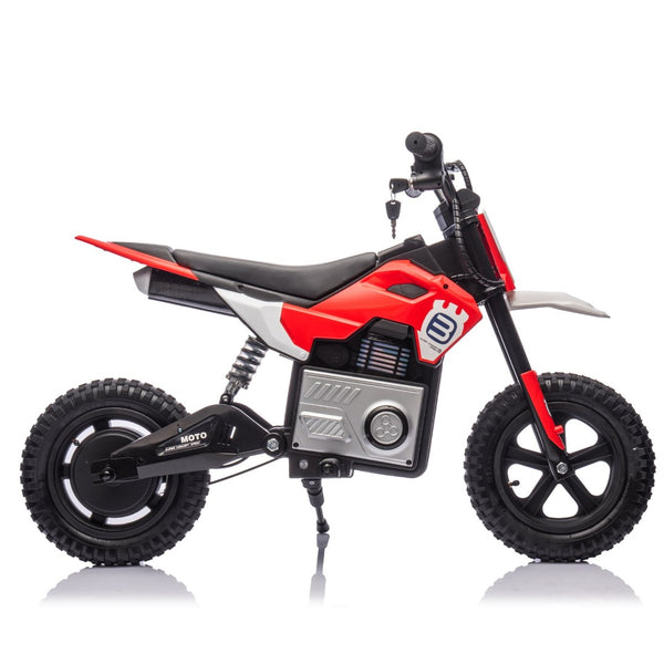 English Elm 24v Kids Electric Motocross Motorcycle 200w Hub Motor Suspension Led Bluetooth Audio Red W1578P225050