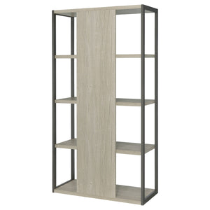 English Elm Loomis White-Washed Grey 4-Shelf Bookshelf 72"H Rustic Modern Open Frame Storage w/ Minimalist Charm B062P344965