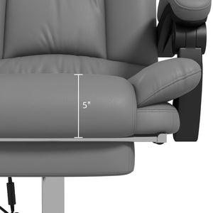 English Elm Vinsetto Executive Massage Office Chair with Heat & Footrest, 4-Point Vibration, Recline Comfort Gray W2225P173852