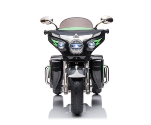 English Elm 12v Kids Electric Ride on Motorcycle with Led Lights Bluetooth Music and Storage Trunk Black W1760P237295