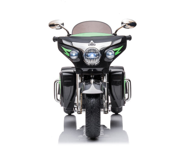 English Elm 12v Kids Electric Ride on Motorcycle with Led Lights Bluetooth Music and Storage Trunk Black W1760P237295