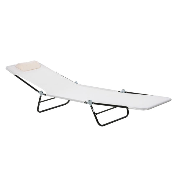 English Elm Outsunny Folding Chaise Lounge Chair - Lightweight Reclining Seat With Mesh Fabric For Outdoor Relaxation W2225P217765-GIGA