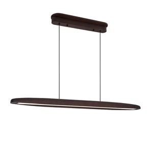 English Elm 51-inch Walnut Wood Linear Led Pendant Tunable Warm Light for Dining or Kitchen W1340P264187