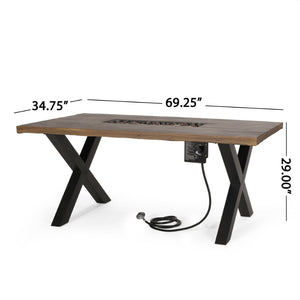 Christopher Knight Home® - Noble House - - Brody Dining Fire Table Top 40,000Btu Tank Outside