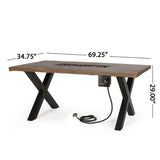 Christopher Knight Home® Brody Dining Fire Table Top 40,000Btu Tank Outside