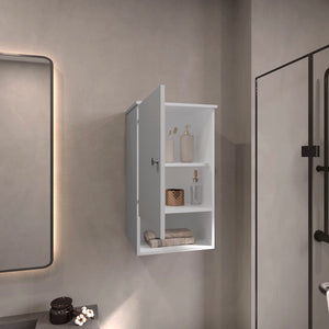 English Elm Bathbi 28" Medicine Cabinet with Two Interior Shelves and Open Shelf for Organized Bathroom Storage White 30 L x 17 W x 4 H B070P234326