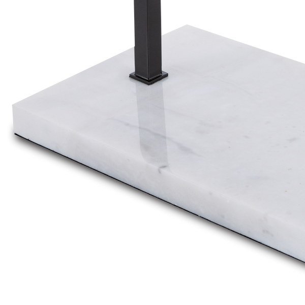 Cloister Modern Bronze Floor Lamp with Elegant Arc Design and White Linen Shade for Contemporary Spaces