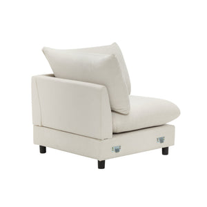 English Elm Christopher Knight Home® - 130 Oversize 5-Piece Modular L-Shaped Sectional Sofa with Ottoman, Solid Eucalyptus Frame, Spacious Comfort White N773IS00006W