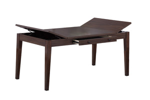 English Elm Walnut Counter Height Dining Table with Lift-Top Storage & Drawer, Seats 6, Modern Tapered Legs Walnut 41 L x 8 W x 71 H B011P370874