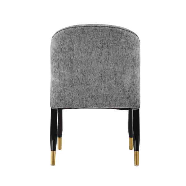 English Elm Ola Wood Chenille Dining Chair with Elm Frame and Brushed Gold Tips, Luxurious Foam Seat, 330lb Capacity Grey B365P397689