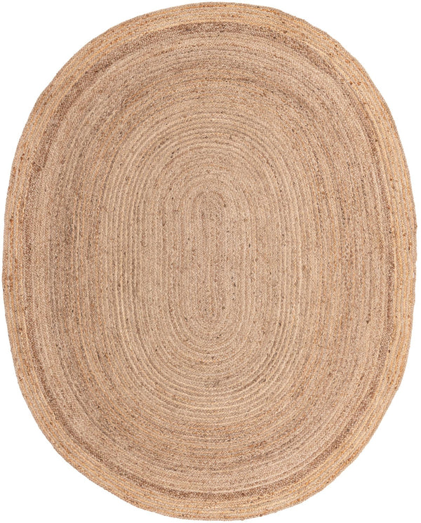 Unique Loom Braided Jute Dhaka Hand Braided Solid Rug Natural, Natural 8' 0" x 10' 0"