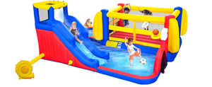 English Elm 9 in 1 Inflatable Bounce House Backyard Water Park with Slide Pool and Sprinkler W1677P247442