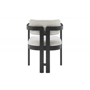 English Elm Modern Rustic Upholstered Dining Arm Chair with Sculptural Fluted Base, Curved Arms & Plush Comfort Black 24.5 L x 25.5 W x 40.5 H B011P366702