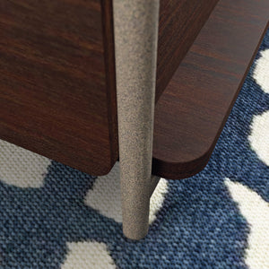 English Elm L-Shaped Desk In Warm Brown Finish - Versatile, Stylish Workspace With Smart Storage & Cable Management B356P367806