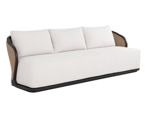 Sunpan BORA Sofa - Luxurious Louis Cream Outdoor Seat with Elegant Wicker Design & Weather-Resistant Comfort 111864V