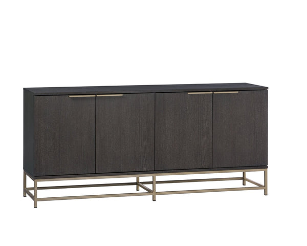 Sunpan REBEL Large Charcoal Grey Sideboard with Gold Accents - Modern Storage Solution for Any Space 106831