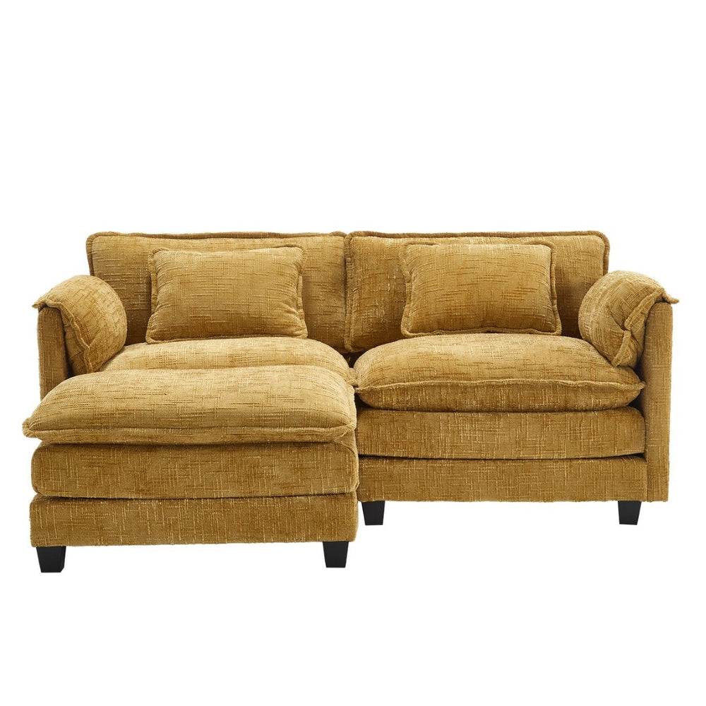 English Elm United Cozy Chenille Sofa For Two With Detachable Armrests, Footstools & Convenient Side Pockets W1568S00140-GIGA