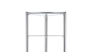 English Elm Triangle Tempered Glass Display Shelf with Chrome Frame — Contemporary Triangle Shelf 72"L x 8"W Elegance B091S00009