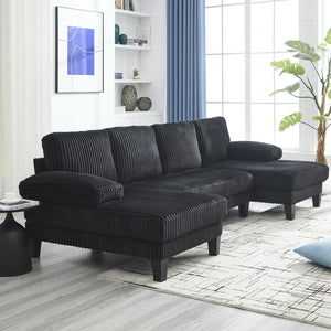 English Elm Modern U-Shaped 4-Seat Sofa With Double Chaise - Luxurious Velvet, Spacious Comfort & Style W2705S00017-GIGA