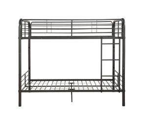 English Elm Bristol Gunmetal Full/Full Bunk Bed with Convertible Split Function, Metal Slat System & Guardrail B2726S00489