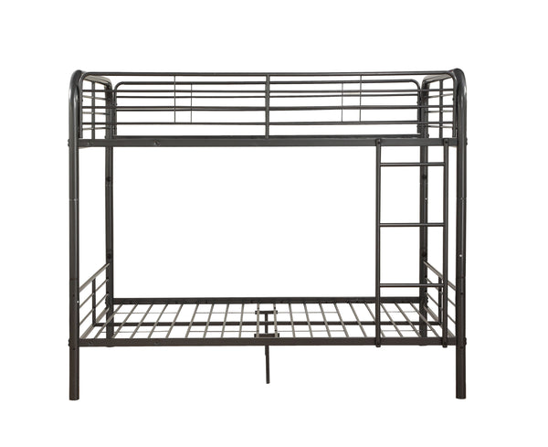 English Elm Bristol Gunmetal Full/Full Bunk Bed with Convertible Split Function, Metal Slat System & Guardrail B2726S00489