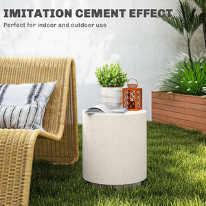 English Elm Nordic Cylindrical Side Table Imitation Concrete Ore Powder Build for Indoor Outdoor Use T3971P406034