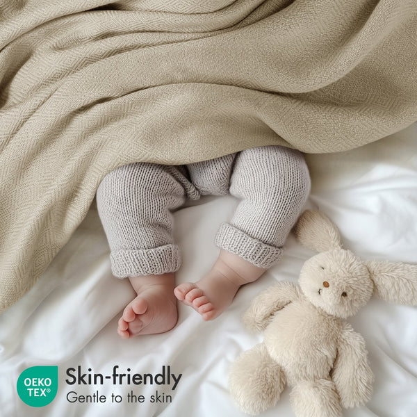 JLA Home Madison Park - Rayon Diamond Jacquard Bamboo Cotton Blanket — Silky Breathable Weave, Durable Pilling-Resistant Giftable Khaki AM51-0520