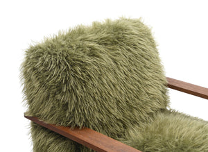 English Elm Contemporary Sculpted Barrel-Back Arm Chair with Smooth Casters, Neutral Textured Upholstery, Stylish Accent Seating Green 29 L x 36 W x 33 H B2741P401384