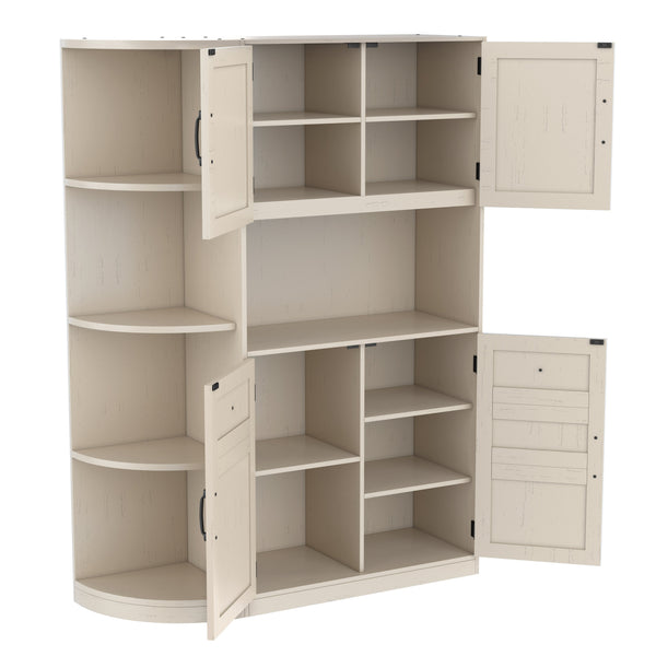 English Elm Multifunctional Hall Cabinet & Tree: Versatile 2-In-1 Storage Solution With Hooks For Entryway Style W1580S00185