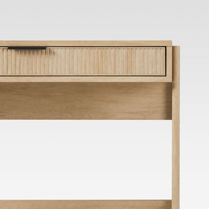 Holmes Modern Writing Desk with Reeded Drawer Coastal Oak WEHOL42OS1CO0 Walker Edison
