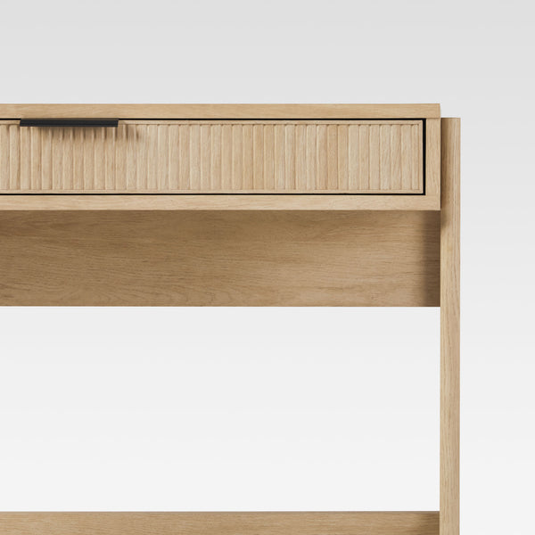 Holmes Modern Writing Desk with Reeded Drawer Coastal Oak WEHOL42OS1CO0 Walker Edison