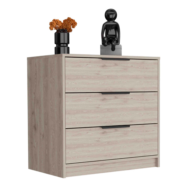 English Elm Dresser 3-Drawer Compact Storage Solution In Light Gray - Stylish, Versatile & Modern Design B097132976