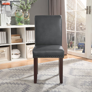 OSP Home Furnishings Parsons Dining Chair Pewter Faux Leather