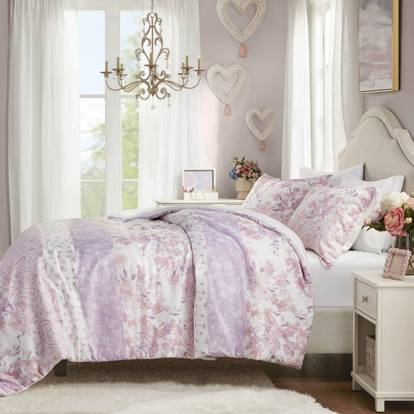 English Elm Floral Paisley Comforter Set Twin/Twin XL - Soft Microfiber, Anti-Microbial, Decorative Pillows Pink 11.42 L x 9.45 W x 3.15 H B035P294222
