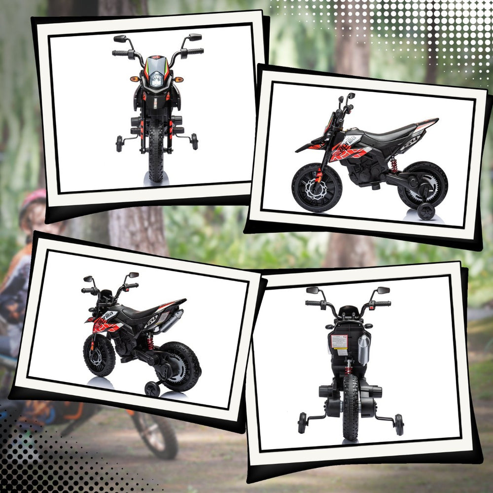 English Elm Qaba Kids Electric Dirt Bike 6v Battery Powered Ride on with Training Wheels Ages 3 to 8 Red W2225P249805