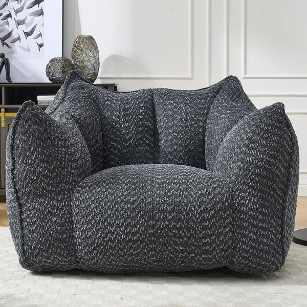 English Elm Sofa plush beanbag chair with superfiber cover and resilient foam filling for ultimate home comfort and relaxation Black W1996P252270