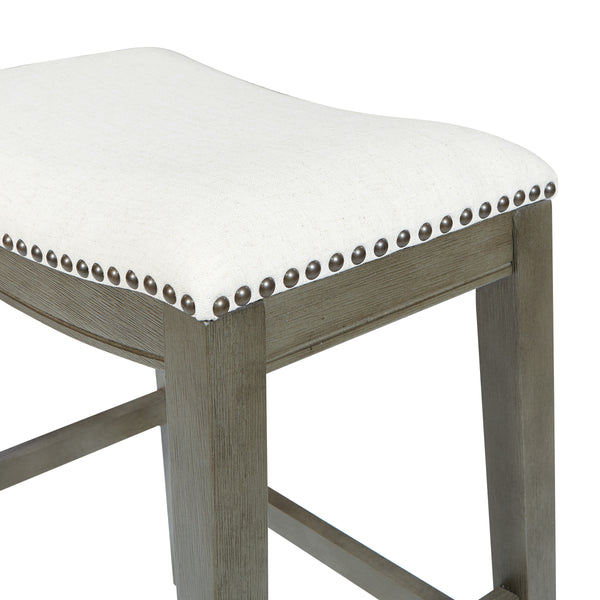 OSP Home Furnishings 24" Saddle Stool - Set of 2 Grey