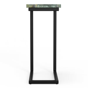 English Elm Skyler Green Marble C Side Table with Black Iron Frame — Slim, Durable C-Shaped Accent for Small Spaces B136P361861