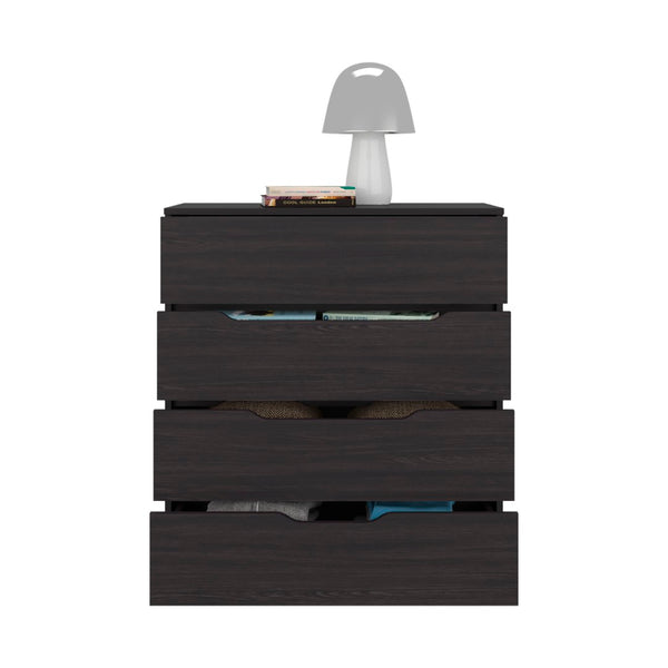 English Elm Bristol Four Drawer Dresser Rich Wenge Finish Compact Contemporary Bedroom Storage B128P485417
