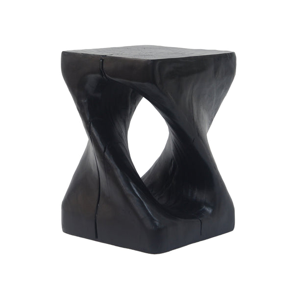 English Elm Christopher Knight Home® - MGO Twist Shape Side Table with Wood-Grain Texture, Durable MGO Spiral Design for Indoor Outdoor Use Black N770P212233B