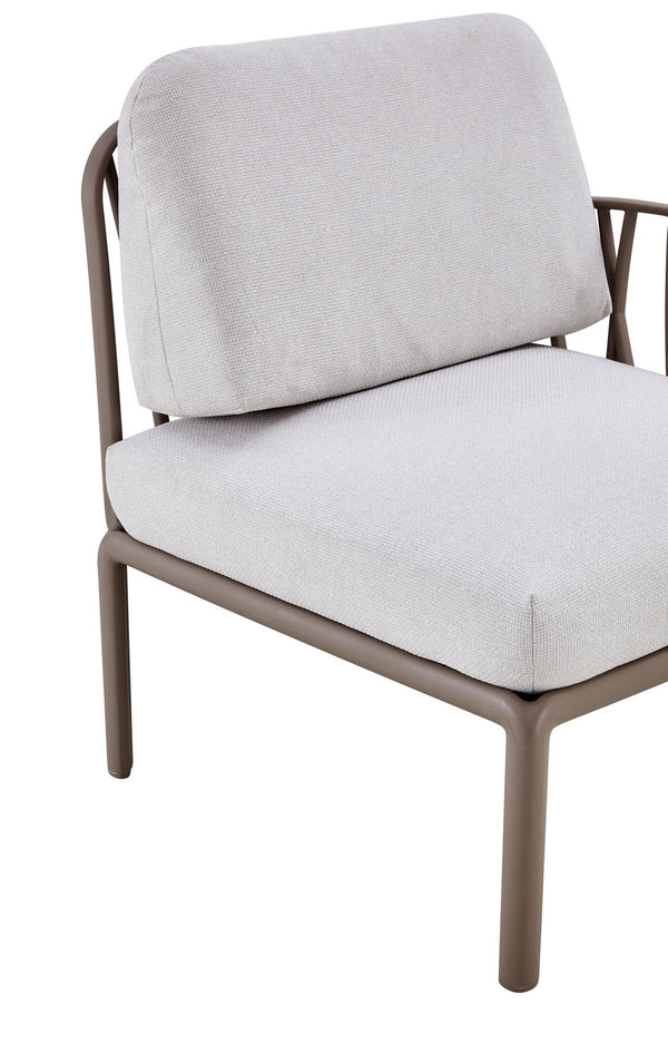 English Elm 2 Modern Outdoor/Indoor Single Sofa Set - Weatherproof Plastic Frame with Plush Cushions, White, Versatile W370P177220