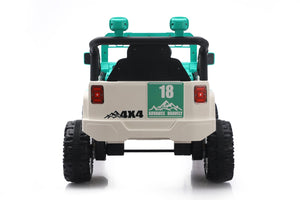 English Elm 12v Ride on Toddler Car with Remote Control Spring Suspension and Off Road 4x4 Drive White+Green W3822P371909