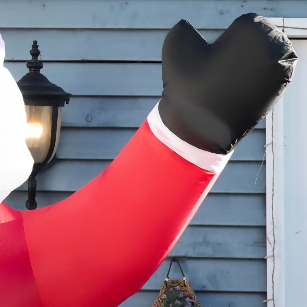 English Elm 8ft Smiling Santa Inflatable Yard Decor with Led Lights and Polyester Holiday Design T3971P404414