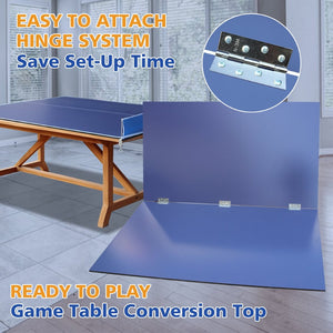 English Elm 8ft Foldable Mdf Ping Pong Conversion Top for Solo Practice and Indoor Play Blue W1408P262534